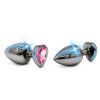 [This product does not support return, please do not purchase return guarantee service]CR-Heart-shaped Gun Color Metal Butt Plug Set Rose Red Base