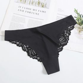 New Lady Sexy T-back Lace Underwear (Option: Black-S)