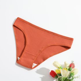 Women's Cotton Plus Size Sports Seamless Briefs (Option: Orange-L)