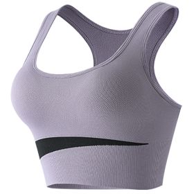 Contrast Color Beauty Back Exercise Underwear Women's Shockproof Without Steel Ring (Option: Purple-M)