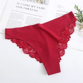 New Lady Sexy T-back Lace Underwear (Option: Red-S)