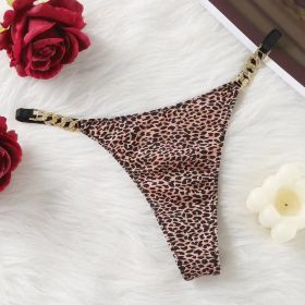 Thongs Panties Hollow Out Attractive Victoria Underwear (Option: Brown Leopard Printed-M)