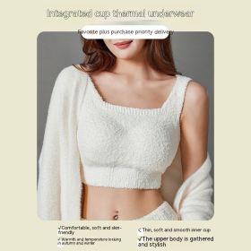 Lambswool Warm Vest Bra One-piece Women's (Option: White Short-L)