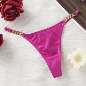 Thongs Panties Hollow Out Attractive Victoria Underwear (Option: Rose Red-M)