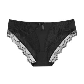 Lace Women's Panties Purified Cotton Crotch (Option: Black-S)