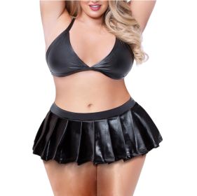 Ladies New Leather Sexy Underwear (Option: Black-S)