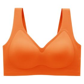 Plus Size Plus-sized Seamless Underwear Push Up Adjustable One-piece Bra (Option: Caramel-M)