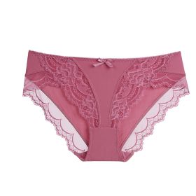 Lace Women's Panties Purified Cotton Crotch (Option: Zhuang Red-S)