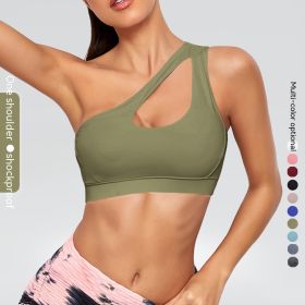 Sports Underwear Fitness Yoga Quick-drying Shockproof Vest Running Sports Bra (Option: Army Green-S)