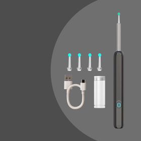 HD Smart Visual Earpick Wifi Visual Ear Cleaning Endoscope Visual Luminous Ear Pick (Color: black)