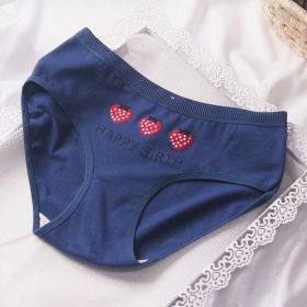 Japanese Style Purplish Blue Strawberry Underwear 5 Pack Women (Option: Three Strawberries-M)