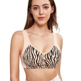 Women's Printing Without Steel Ring Vest Bra (Option: 36 80-221 Apricot)