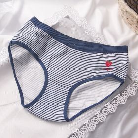 Japanese Style Purplish Blue Strawberry Underwear 5 Pack Women (Option: Striped Strawberry-M)