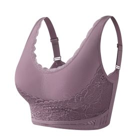 Lace Sports Underwear Upgraded Bra (Option: Bean Paste Purple-M)