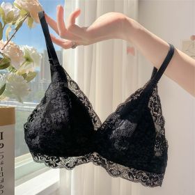 Summer Ultra-thin Breast Contracting Bra Underwear For Women (Option: Black Singleton-34ABC)