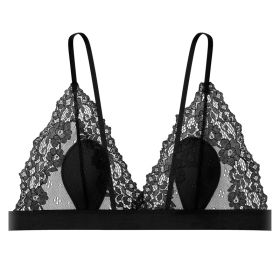 French Crystal Glasses Sexy Lace Lingerie Women (Option: Black-M)