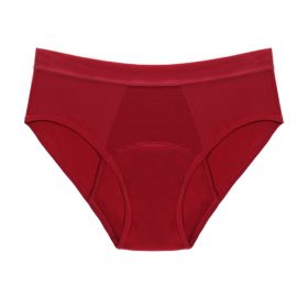 Multi-Color Bamboo Fiber Four-layer Physiological Underwear (Option: Red-M)