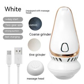 Electric Foot Grinder Multi-function Charging Dust (Option: White Plus Head Massage-USB)