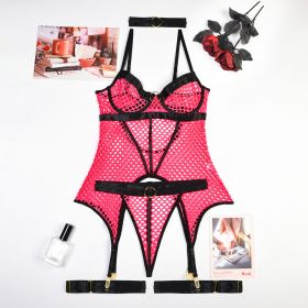 Women's Hot One-piece Sexy Lingerie (Option: Fluorescent Powder-S)