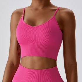 Women's Seamless Beauty Back Yoga Bra (Option: Pitaya-S)