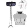 Faux Leather Choker Collar With Nipple Breast Clamp Clip Chain Couple SM Sex Toys For Woman Sex Tools For Couples Adult Games