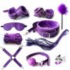 SM Bondage Restraint Set Sex Handcuffs Whip Anal Beads Butt Plug Anal Plug Bullet Vibrator Sex Toys for Woman Adult S&M Fetish