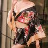 Sexy Kimono Nightgown Yukata for Woman Japanese Floral Fashion Yakata Cardigan Haori Silk Sleepwear Leisure Wear Pajamas Dress