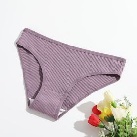 Women's Cotton Plus Size Sports Seamless Briefs (Option: Purple-L)