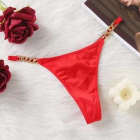 Thongs Panties Hollow Out Attractive Victoria Underwear (Option: Red-M)