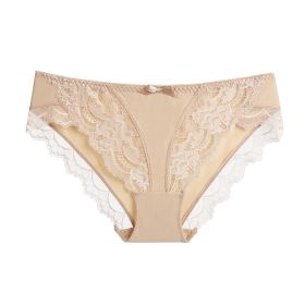 Lace Women's Panties Purified Cotton Crotch (Option: Skin Color-S)