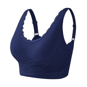 Lace Sports Underwear Upgraded Bra (Option: Dark Blue-XL)