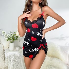 New Sexy Lingerie Love Suspender Skirt (Option: Black-XXL)