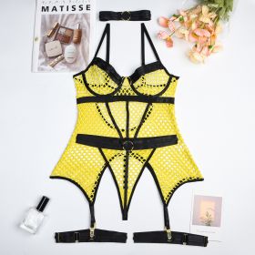 Women's Hot One-piece Sexy Lingerie (Option: Yellow-XL)